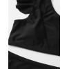 imageSOLY HUX Womens Bathing Suits Ruffle Trim One Shoulder High Waisted Bikini Sets Two Piece SwimsuitSolid Black