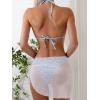 imageSOLY HUX Womens Floral Print Cheeky Swimsuit Triangle Halter Bikini Set with Cover Up Wraps 3 Piece SetLight Blue