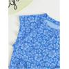 imageSOLY HUX Womens Floral Print Halter Top and Shorts Bikini Bathing Suits 3 Piece Swimsuit with Cover Up TopBlue Flowers