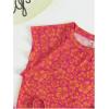 imageSOLY HUX Womens Floral Print Halter Top and Shorts Bikini Bathing Suits 3 Piece Swimsuit with Cover Up TopOrange Floral