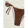 imageSOLY HUX Womens Halter Triangle Bathing Suit String Bikini Set Tie Side Two Piece SwimsuitSolid Brown Velvet