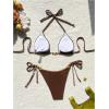 imageSOLY HUX Womens Halter Triangle Bathing Suit String Bikini Set Tie Side Two Piece SwimsuitSolid Brown Velvet