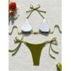 imageSOLY HUX Womens Halter Triangle Bathing Suit String Bikini Set Tie Side Two Piece SwimsuitSolid Green
