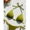 imageSOLY HUX Womens Halter Triangle Bathing Suit String Bikini Set Tie Side Two Piece SwimsuitSolid Green
