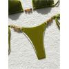 imageSOLY HUX Womens Halter Triangle Bathing Suit String Bikini Set Tie Side Two Piece SwimsuitSolid Green