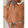 imageSOLY HUX Womens Leopard Print Bikini Sets Halter Triangle Bathing Suit Tie Side Two Piece SwimsuitMulticoloured Snakeskin