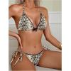 imageSOLY HUX Womens Leopard Print Bikini Sets Halter Triangle Bathing Suit Tie Side Two Piece SwimsuitMulticoloured Snakeskin