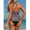 imageSOLY HUX Womens Leopard Print Halter Tankini Swimsuits High Waisted Summer Bathing Suits 2 Piece BeachwearBlack Leopard