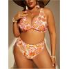 imageSOLY HUX Womens Plus Size Swimsuit Floral Print High Waisted Bikini Sets Two Piece Bathing SuitsMulticoloured Floral