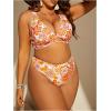 imageSOLY HUX Womens Plus Size Swimsuit Floral Print High Waisted Bikini Sets Two Piece Bathing SuitsMulticoloured Floral
