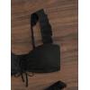 imageSOLY HUX Womens Ruffle Trim Tie Front Bikini Set Bathing Suits 2 Piece SwimsuitSolid Black