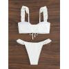 imageSOLY HUX Womens Ruffle Trim Tie Front Bikini Set Bathing Suits 2 Piece SwimsuitSolid White
