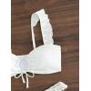 imageSOLY HUX Womens Ruffle Trim Tie Front Bikini Set Bathing Suits 2 Piece SwimsuitSolid White