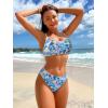 imageSOLY HUX Womens Spaghetti Strap Floral Print Smocked Bikini Bathing Suit 2 Piece SwimsuitsBlue Purple Floral