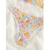 imageSOLY HUX Womens Spaghetti Strap Floral Print Smocked Bikini Bathing Suit 2 Piece SwimsuitsYellow Multi