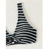 imageSOLY HUX Womens Striped Bathing Suit V Neck High Waisted Bikini Sets Two Piece SwimsuitBlack Striped