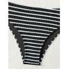 imageSOLY HUX Womens Striped Bathing Suit V Neck High Waisted Bikini Sets Two Piece SwimsuitBlack Striped