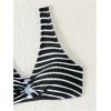 imageSOLY HUX Womens Striped Bathing Suit V Neck High Waisted Bikini Sets Two Piece SwimsuitBlack and White Striped