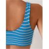 imageSOLY HUX Womens Striped Bathing Suit V Neck High Waisted Bikini Sets Two Piece SwimsuitBlue Striped