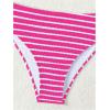 imageSOLY HUX Womens Striped Bathing Suit V Neck High Waisted Bikini Sets Two Piece SwimsuitPink Stripe