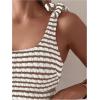 imageSOLY HUX Womens Striped Tankini Sets Tie Shoulder High Waisted Swimsuits Two Piece Bathing SuitMulticoloured Striped