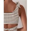 imageSOLY HUX Womens Striped Tankini Sets Tie Shoulder High Waisted Swimsuits Two Piece Bathing SuitMulticoloured Striped