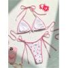imageSOLY HUX Womens Swimsuit Cherry Print Halter Triangle Tie Side Bikini Sets Two Piece Bathing SuitsMulticoloured Plaid