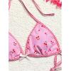imageSOLY HUX Womens Swimsuit Cherry Print Halter Triangle Tie Side Bikini Sets Two Piece Bathing SuitsPink Plaid