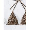 imageSOLY HUX Womens Triangle Bikini Top Tie String Push Up Sexy Halter Bathing Suits Tops BeachwearBrown Leopard