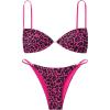 imageSOLY HUX Bathing Suit for Women Leopard Print Bikini Sets Two Piece SwimsuitMulti Leopard