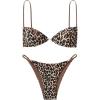 imageSOLY HUX Bathing Suit for Women Leopard Print Bikini Sets Two Piece SwimsuitMulticoloured Leopard