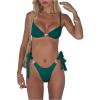 imageSOLY HUX Womens Bathing Suit Ring Linked High Cut String Bikini Set Tie Side Thong Two Piece SwimsuitSolid Blue