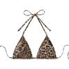 imageSOLY HUX Womens Triangle Bikini Top Tie String Push Up Sexy Halter Bathing Suits Tops BeachwearBrown Leopard