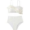imageSOLY HUX Bathing Suit for Women Ruffle Trim Textured High Waisted Bikini Sets Two Piece SwimsuitPure White