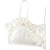 imageSOLY HUX Bathing Suit for Women Ruffle Trim Textured High Waisted Bikini Sets Two Piece SwimsuitPure White