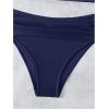 imageSOLY HUX Bathing Suit for Women Spaghetti Strap V Neck Ruched Bikini Sets Two Piece SwimsuitPlain Dark Blue