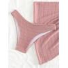 imageSOLY HUX Bikini Sets for Women Halter Triangle Bathing Suit with Beach Skirt 3 Piece SwimsuitPink Solid