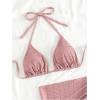 imageSOLY HUX Bikini Sets for Women Halter Triangle Bathing Suit with Beach Skirt 3 Piece SwimsuitPink Solid