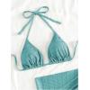 imageSOLY HUX Bikini Sets for Women Halter Triangle Bathing Suit with Beach Skirt 3 Piece SwimsuitSolid Blue
