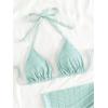 imageSOLY HUX Bikini Sets for Women Halter Triangle Bathing Suit with Beach Skirt 3 Piece SwimsuitSolid Mint Green
