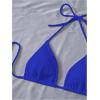 imageSOLY HUX Bikini Sets for Women Halter Triangle Bathing Suit with Beach Skirt 3 Piece SwimsuitSolid Royal Blue