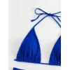 imageSOLY HUX Womens 2 Piece Swimsuits Halter Triangle Top with Shorts Bikini Set Bathing SuitsPure Royal Blue