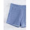 imageSOLY HUX Womens 2 Piece Swimsuits Halter Triangle Top with Shorts Bikini Set Bathing SuitsSolid Blue