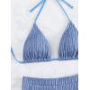 imageSOLY HUX Womens 2 Piece Swimsuits Halter Triangle Top with Shorts Bikini Set Bathing SuitsSolid Blue
