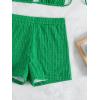 imageSOLY HUX Womens 2 Piece Swimsuits Halter Triangle Top with Shorts Bikini Set Bathing SuitsSolid Green