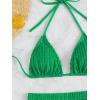 imageSOLY HUX Womens 2 Piece Swimsuits Halter Triangle Top with Shorts Bikini Set Bathing SuitsSolid Green