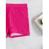 imageSOLY HUX Womens 2 Piece Swimsuits Halter Triangle Top with Shorts Bikini Set Bathing SuitsSolid Hotpink