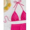 imageSOLY HUX Womens 2 Piece Swimsuits Halter Triangle Top with Shorts Bikini Set Bathing SuitsSolid Hotpink