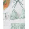 imageSOLY HUX Womens 2 Piece Swimsuits Halter Triangle Top with Shorts Bikini Set Bathing SuitsSolid Mint Green
