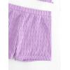 imageSOLY HUX Womens 2 Piece Swimsuits Halter Triangle Top with Shorts Bikini Set Bathing SuitsSolid Purple